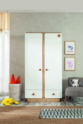 Dulap pentru haine, Çilek, Natura Baby 2 Doors Wardrobe, 103x195x56cm, Multicolor