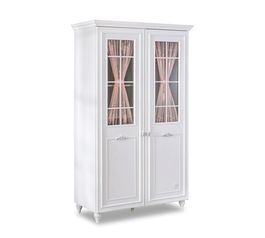 Dulap pentru haine, Çilek, Romantica 2 Doors Wardrobe With Window, 115x200x56cm, Multicolor