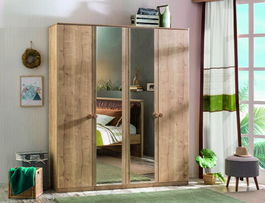 Dulap pentru haine, Çilek, Mocha 4 Doors Wardrobe, 182x210x56cm, Multicolor