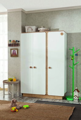 Dulap pentru haine, Çilek, Natura Baby 3 Doors Wardrobe, 136x195x56cm, Multicolor