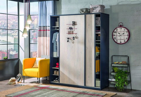 Dulap pentru haine, Çilek, Trio Sliding Wardrobe, 163x203x58cm, Multicolor