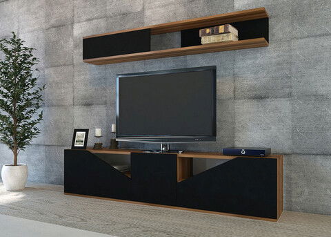 Comoda TV, Decorotika, Taç, Cm, Nuc / Negru