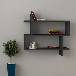 Raft de perete, Decortie, Paralel, 70x65x22cm, Antracit