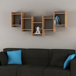 Raft de perete, Decortie, Bat, 151x64x20cm, Stejar