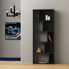 Corp biblioteca, Decortie, Onda, 65x166x22cm, Antracit