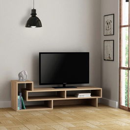 Comoda TV, Decortie, Tetra, 136.5x42x40cm, Stejar