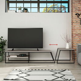 Comoda TV, Decortie, Pal Tv Sehpası, Cm, Mocha ușoară / Negru