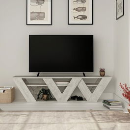 Comoda TV, Decortie, Ralla, 158x40x30cm, Alb