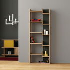 Corp biblioteca, Decortie, Oppa, 60.5x162.5x22cm, Stejar întunecat / Antracit