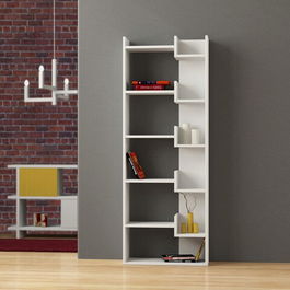 Corp biblioteca, Decortie, Oppa, 60.5x166x22cm, Alb