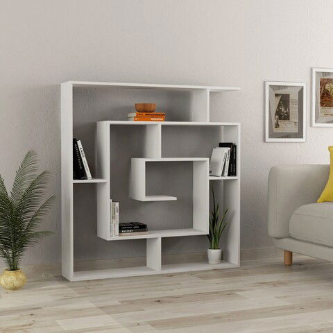 Corp biblioteca, Decortie, Maze, 125x129x22cm, Alb