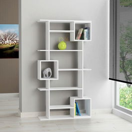 Corp biblioteca, Decortie, Soto, 92x173x28cm, Alb