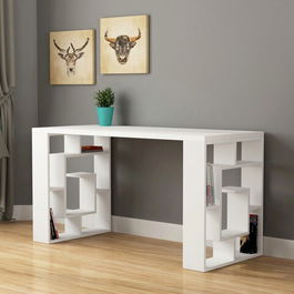 Birou, Decortie, Maze, 140x75x60cm, Alb