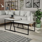 Set masuta de cafea, Decortie, Pal Orta Sehpa, Alb / Negru