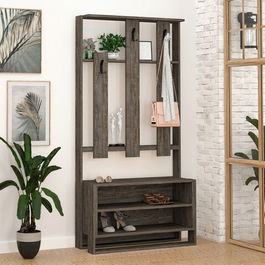 Cuier, Decortie, Chester, 90x180x36cm, Maro inchis