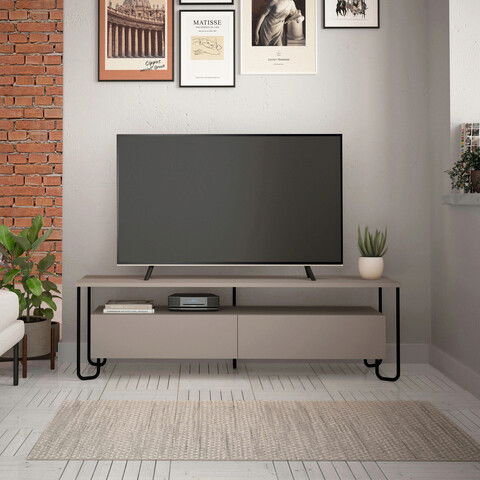 Comoda TV, Decortie, Cornea, 150x45x42cm, Mocha ușoară