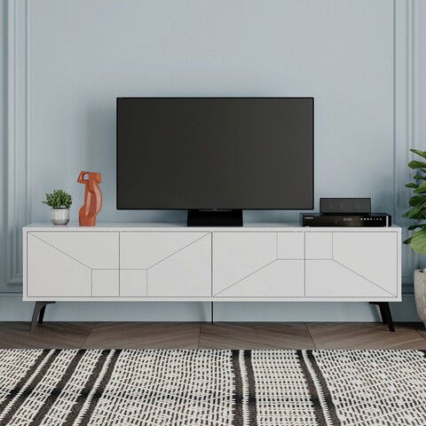 Comoda TV, Decortie, Dune, 180x50x29.6cm, Alb