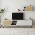 Comoda TV, Decortie, Fiona, 180x48x35.6cm, Alb / Stejar
