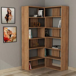 Corp biblioteca, Decortie, Molly N.4, 157.5x178.5x30cm, Stejar