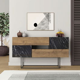 Consolă, Decortie, Eros, 145x82x30cm, Negru / Nuc