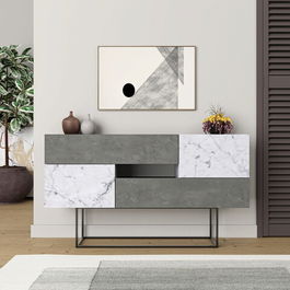 Consolă, Decortie, Eros, 145x82x30cm, Gri / Alb