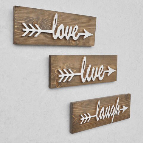 Accesoriu decorativ de perete din molid, Evila Originals, AA085, 40x14x1.2cm, Nuc