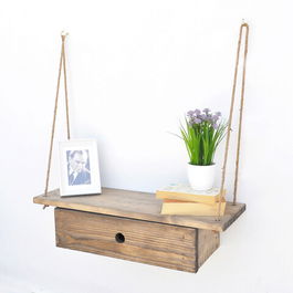 Raft de perete, Evila Originals, Gar010, 60x14x20cm, Nuc