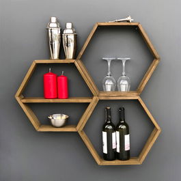 Raft de perete, Evila Originals, HEX004, 37x37x10cm, Nuc