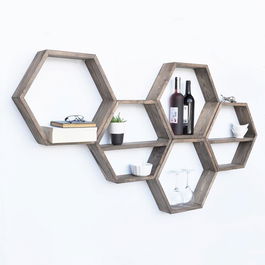 Raft de perete, Evila Originals, HEX003, 40x40x10cm, Nuc