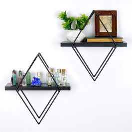 Raft de perete, Evila Originals, WR058, 40x15x31cm, Negru