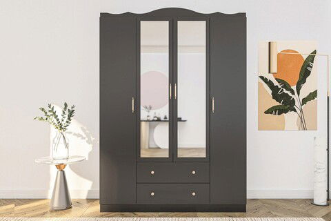 Dulap pentru haine, Glenevis, Lavinia 024, 140x186x50cm, Antracit