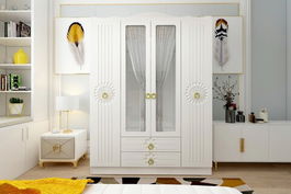 Dulap pentru haine, Glenevis, Elif 404, 140x186x50cm, Alb
