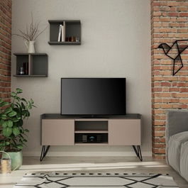 Comoda TV, Homitis, Klappe Tv Stand, Cm, Mocha ușoară / Antracit
