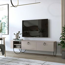 Comoda TV, Homitis, Norfolk Tv Stand, 150x44x36cm, Mocha ușoară