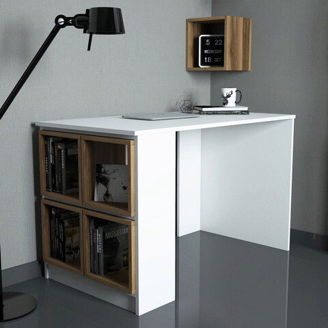Birou, Hommy Craft, Box, 120x75x65cm, Alb / Nuc