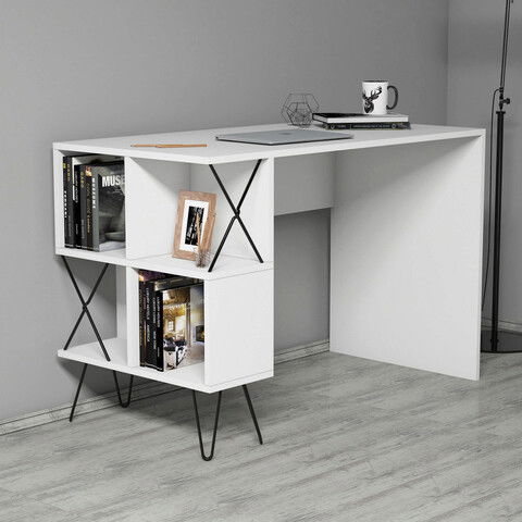 Birou, Hommy Craft, Extra, 120x78.8x60cm, Alb / Negru