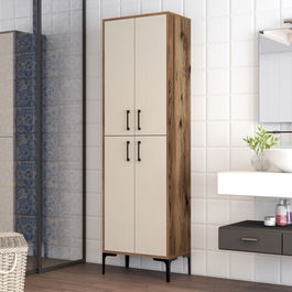 Dulap multifunctional, Hommy Craft, Berlin A, 60x200x35cm, Nuc / Cremă