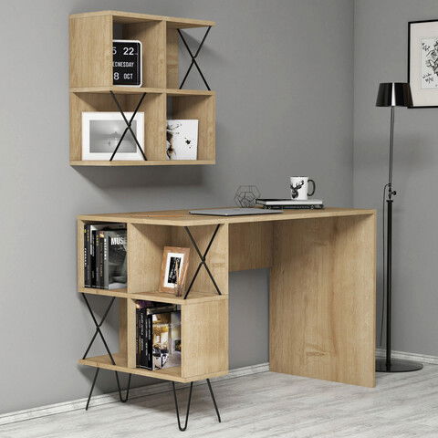 Birou, Hommy Craft, Extra 2, 120x78.8x60cm, Stejar / Negru