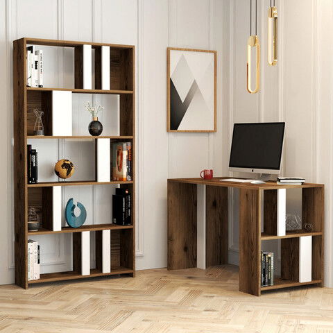 Set birou si biblioteca, Hommy Craft, Lima, Cm, Nuc / Alb