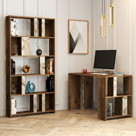 Set birou si biblioteca, Hommy Craft, Lima, Cm, Nuc / Alb