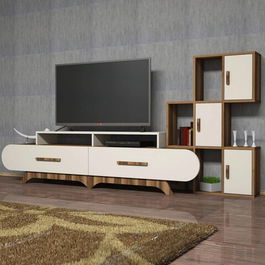 Comoda TV, Hommy Craft, Flora S, 205x50x36.8cm, Nuc / Cremă