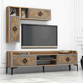 Comoda TV, Hommy Craft, Samba, 180x52x35cm, Nuc / Albastru