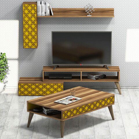 Set mobilier living, Hommy Craft, Planet, Nuc / Galben