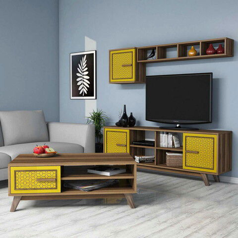 Set mobilier living, Hommy Craft, Ayla, Nuc / Galben