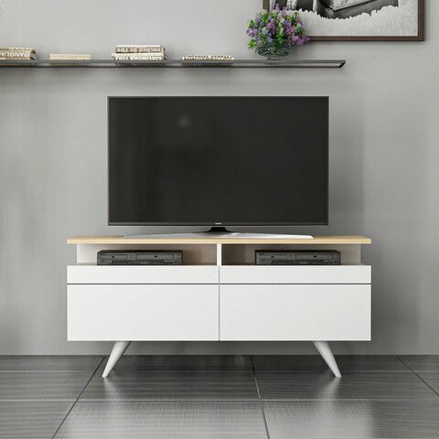 Comoda TV, Inarch, Berlin 120, Cm, Stejar / Alb