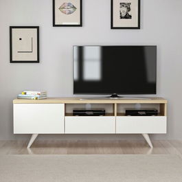 Comoda TV, Inarch, Brüksel, 150x46x35cm, Stejar / Alb