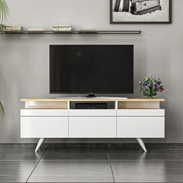 Comoda TV, Inarch, Berlin 150, Cm, Stejar / Alb