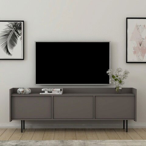 Comoda TV, Inarch, Atlas, 183.6x63x37cm, Gri / Negru