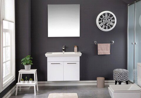 Set mobilier de baie (3 piese), Jussara, Pamukkale 85, Alb
