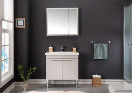 Set mobilier de baie (3 piese), Jussara, Salda 80, Alb